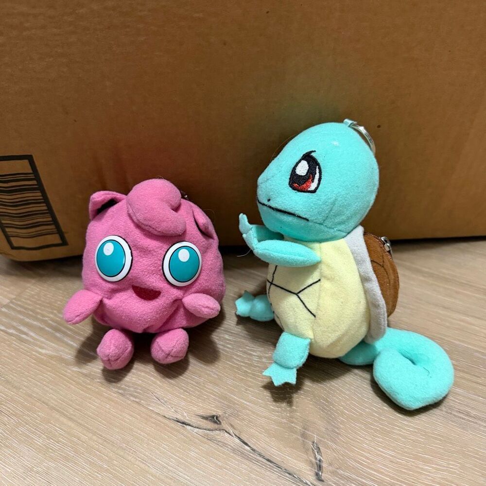Vintage Pokémon Plush Coin Purse Keychain Squirtle Jigglypuff Gen 1 90s Kidcore